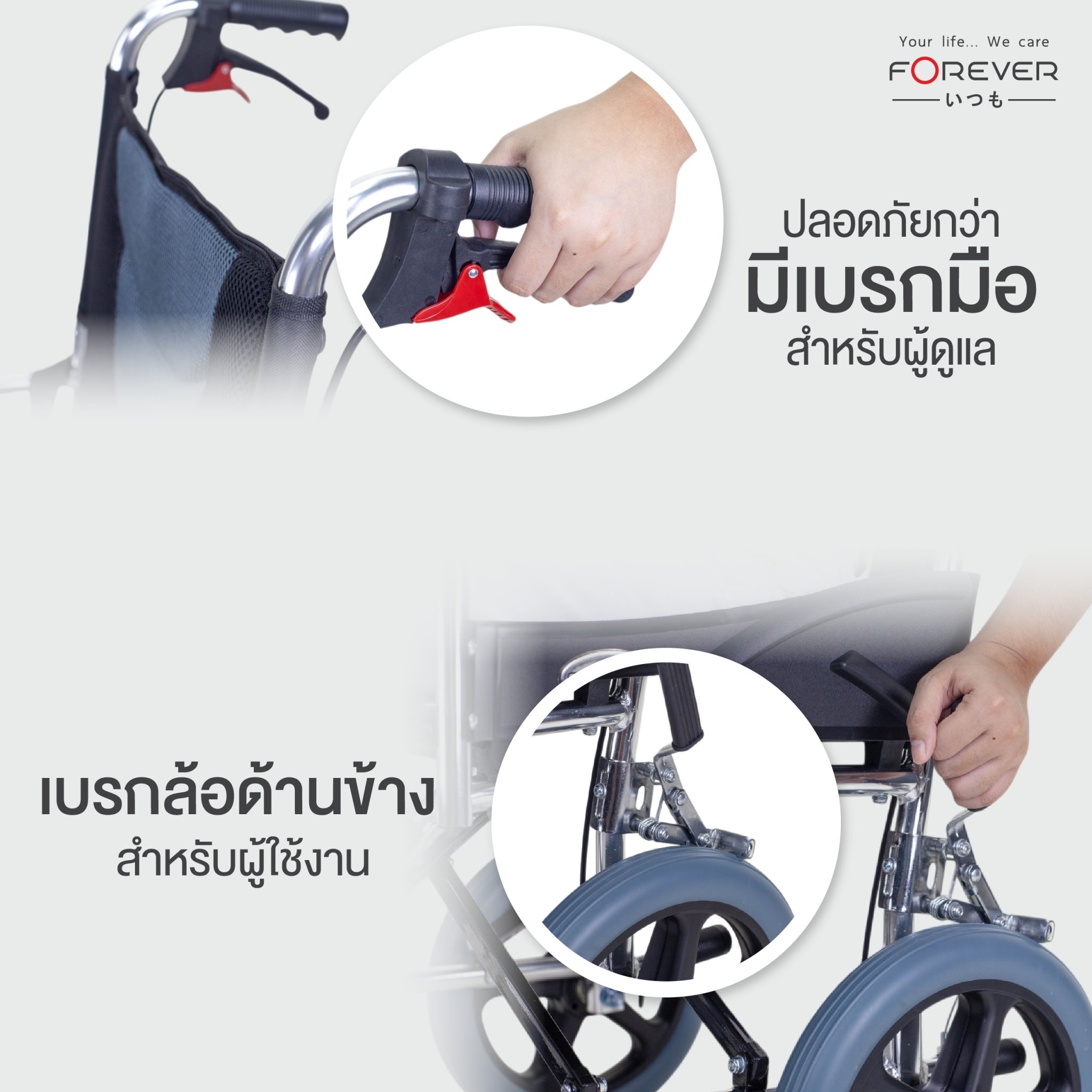 รถเข็นวีลแชร์ FOREVER TRAVEL LIGHT สีกรมท่า_5